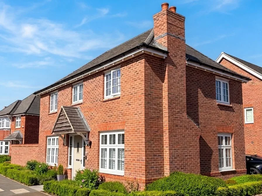 Red-brick new-build home on a modern development in Rugby